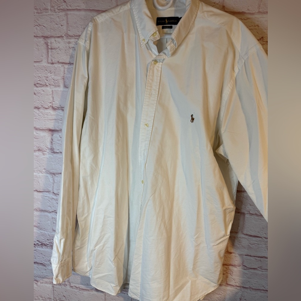 POLO White Mens Button Down Shirt White Tall Size XXL 2XLT